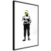 Wall Poster Smiling Policeman - black and white character with gun and yellow smiley face 124438 additionalThumb 11