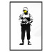 Wall Poster Smiling Policeman - black and white character with gun and yellow smiley face 124438 additionalThumb 18