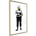 Wall Poster Smiling Policeman - black and white character with gun and yellow smiley face 124438 additionalThumb 12