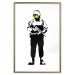 Wall Poster Smiling Policeman - black and white character with gun and yellow smiley face 124438 additionalThumb 16