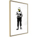Wall Poster Smiling Policeman - black and white character with gun and yellow smiley face 124438 additionalThumb 6