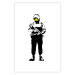 Wall Poster Smiling Policeman - black and white character with gun and yellow smiley face 124438 additionalThumb 19
