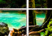 Canvas Waterfall seen through closed window - landscape with water and trees 125338 additionalThumb 4