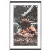 Poster Hearth - fireplace surrounded by stones against a background of lake and forest 126838 additionalThumb 20