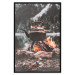Poster Hearth - fireplace surrounded by stones against a background of lake and forest 126838 additionalThumb 19