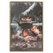 Poster Hearth - fireplace surrounded by stones against a background of lake and forest 126838 additionalThumb 14