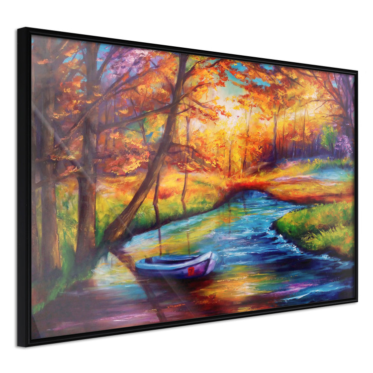 Wall Poster Autumn in the Park - landscape of a colorful forest scene in a watercolor motif 127038 additionalImage 11