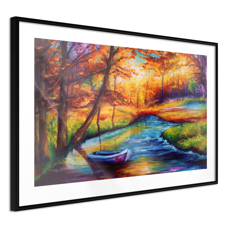 Wall Poster Autumn in the Park - landscape of a colorful forest scene in a watercolor motif 127038 additionalImage 8