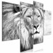 Canvas Lion in shades of grey - a four-part African landscape 127238 additionalThumb 2