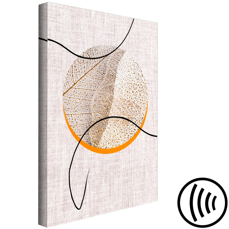 Canvas Print Circle and two black lines - grey boho style abstraction 127338 additionalImage 6