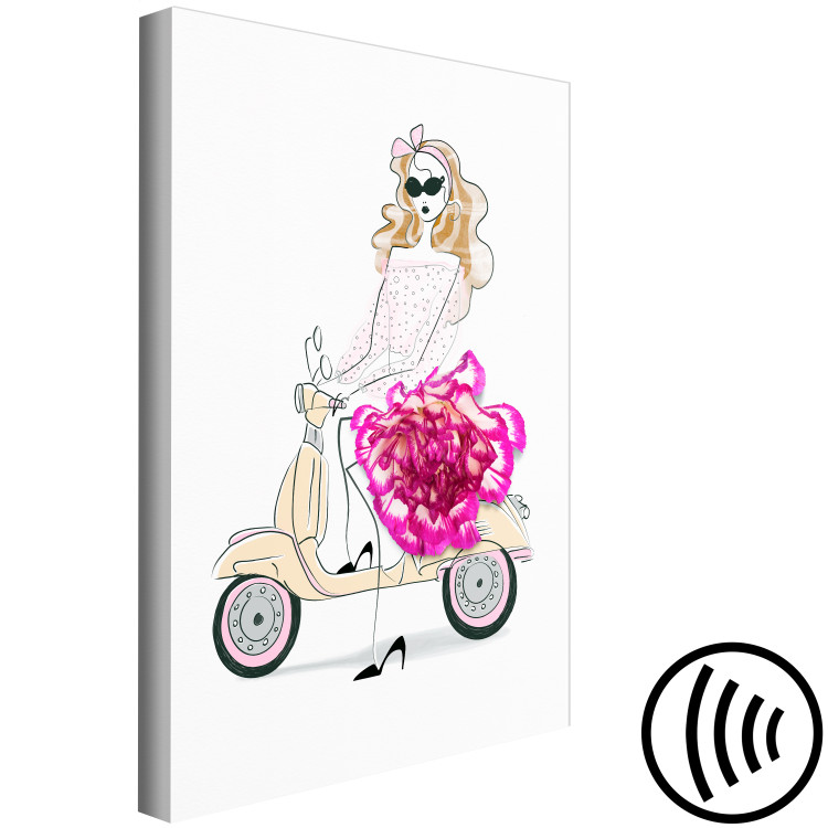 Canvas Art Print Girl on a Scooter (1-part) vertical - abstract woman 127538 additionalImage 6