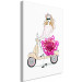 Canvas Art Print Girl on a Scooter (1-part) vertical - abstract woman 127538 additionalThumb 2