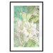 Wall Poster Green Breath - texture with white Lily flower on green background 127838 additionalThumb 15