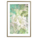 Wall Poster Green Breath - texture with white Lily flower on green background 127838 additionalThumb 16