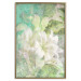 Wall Poster Green Breath - texture with white Lily flower on green background 127838 additionalThumb 17