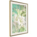 Wall Poster Green Breath - texture with white Lily flower on green background 127838 additionalThumb 3