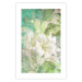 Wall Poster Green Breath - texture with white Lily flower on green background 127838 additionalThumb 25