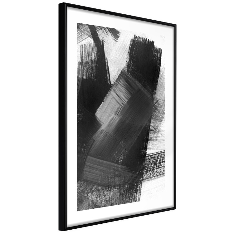 Wall Poster Trouble - artistic black composition of patterns on a light white background 128638 additionalImage 13