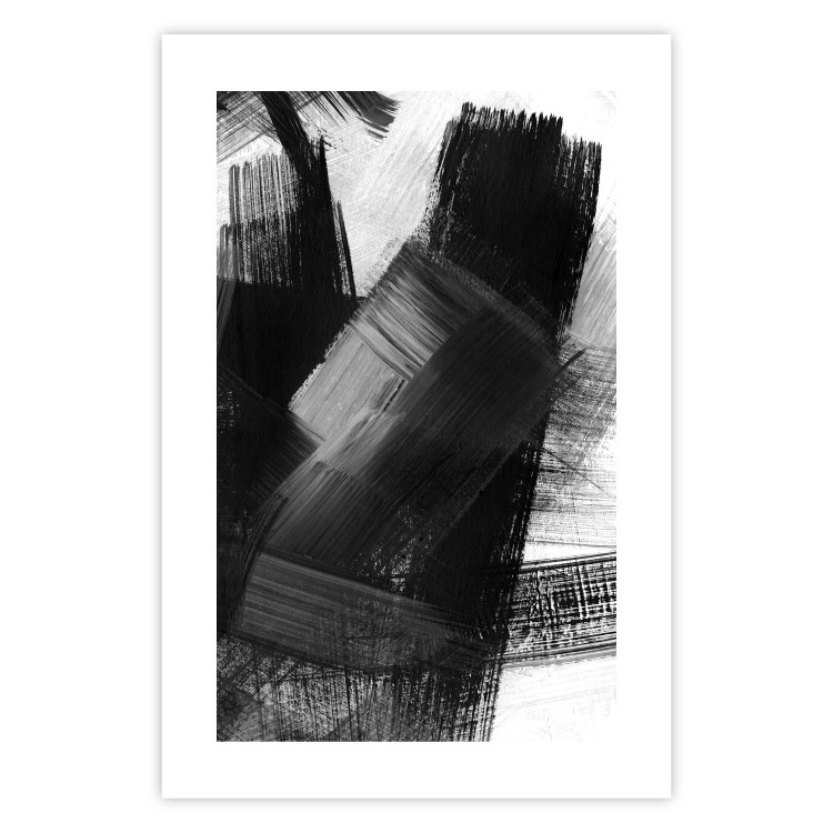 Wall Poster Trouble - artistic black composition of patterns on a light white background 128638 additionalImage 15