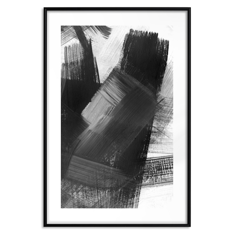 Wall Poster Trouble - artistic black composition of patterns on a light white background 128638 additionalImage 18