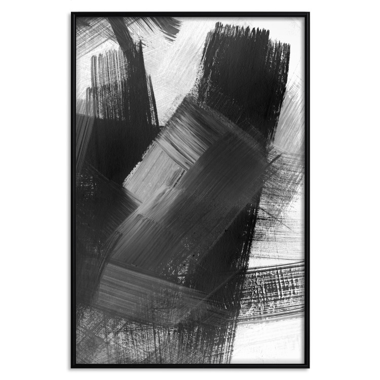Wall Poster Trouble - artistic black composition of patterns on a light white background 128638 additionalImage 19