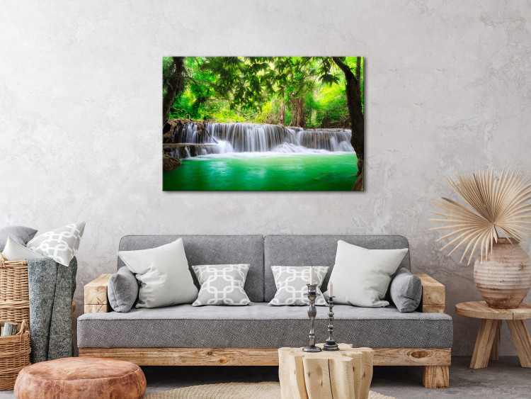 Canvas Print Waterfall in Kanjanaburi (1-part) wide - landscape of wild nature 128838 additionalImage 3