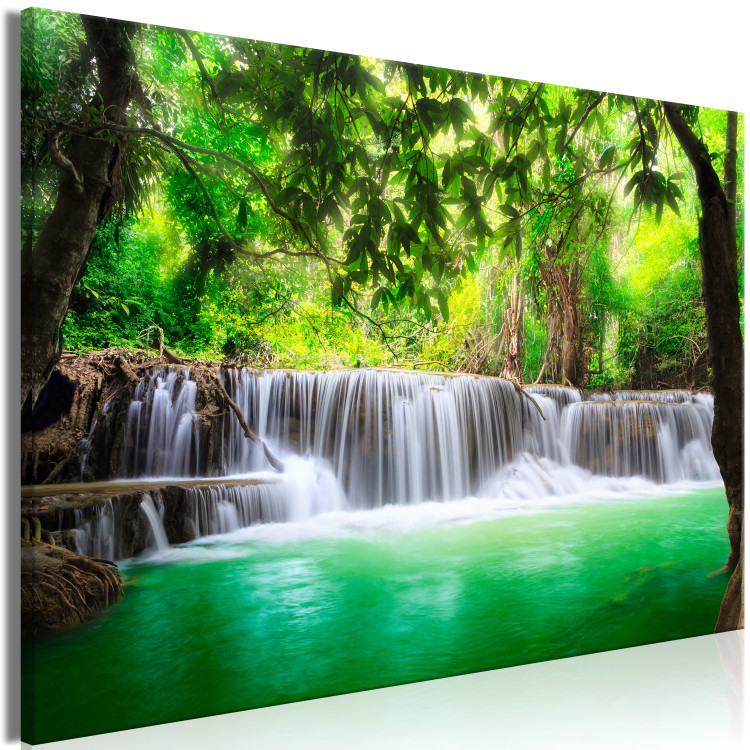 Canvas Print Waterfall in Kanjanaburi (1-part) wide - landscape of wild nature 128838 additionalImage 2