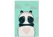 Canvas Art Print Caring Panda (1-part) vertical - pastel animal with a heart 129538
