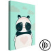 Canvas Art Print Caring Panda (1-part) vertical - pastel animal with a heart 129538 additionalThumb 6