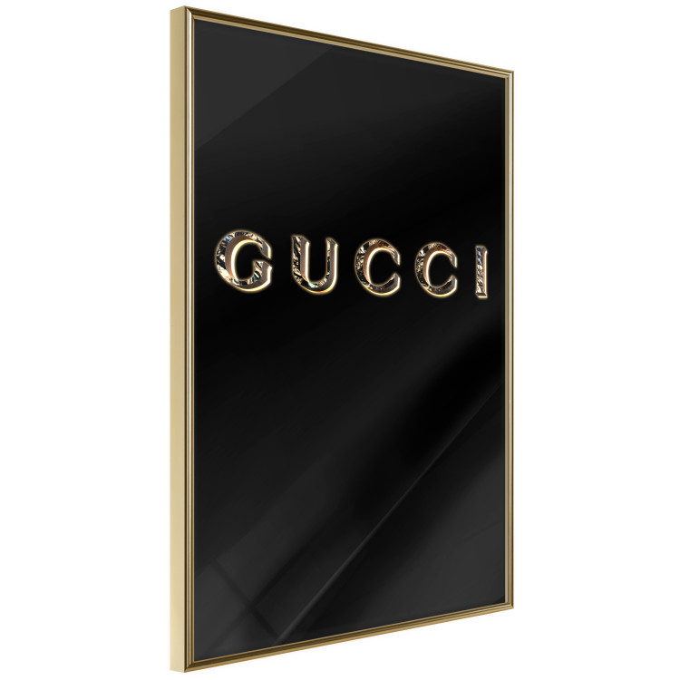 Poster Gucci - golden English text with glitter on a solid black background 130338 additionalImage 12