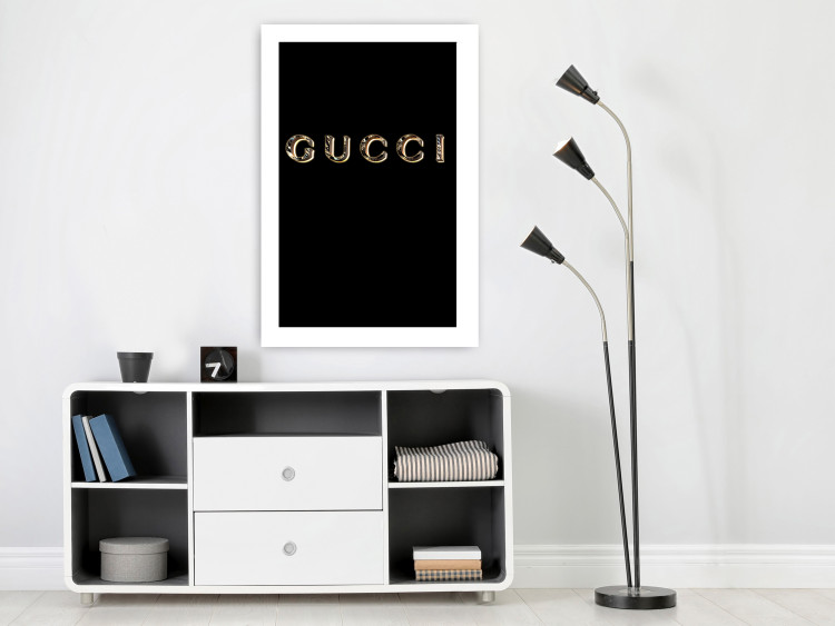 Poster Gucci - golden English text with glitter on a solid black background 130338 additionalImage 3