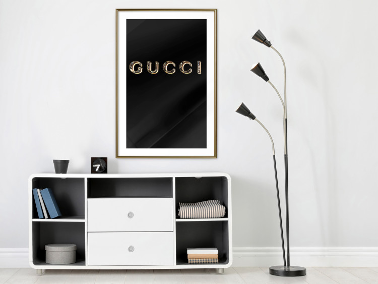 Poster Gucci - golden English text with glitter on a solid black background 130338 additionalImage 13