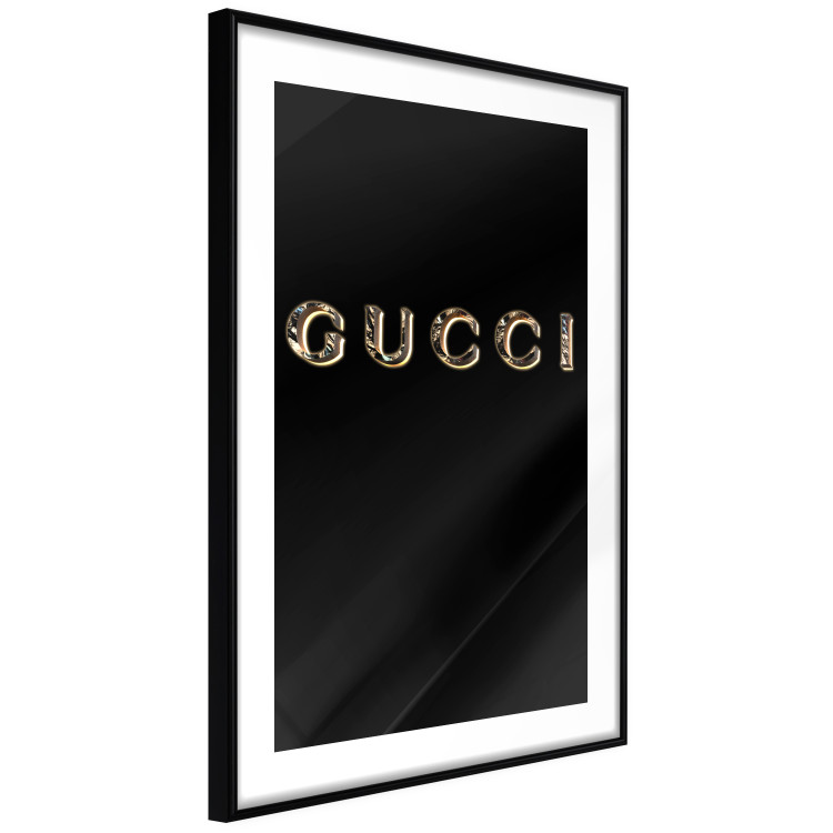Poster Gucci - golden English text with glitter on a solid black background 130338 additionalImage 6