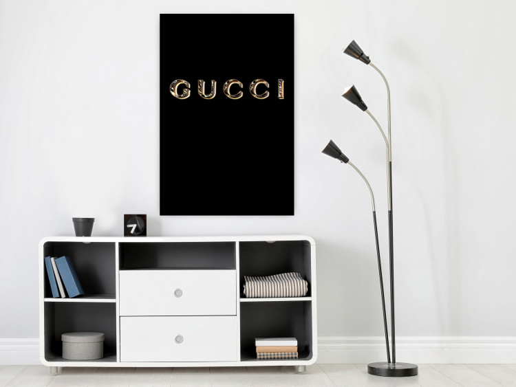 Poster Gucci - golden English text with glitter on a solid black background 130338 additionalImage 2