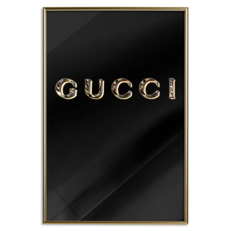 Poster Gucci - golden English text with glitter on a solid black background 130338 additionalImage 17