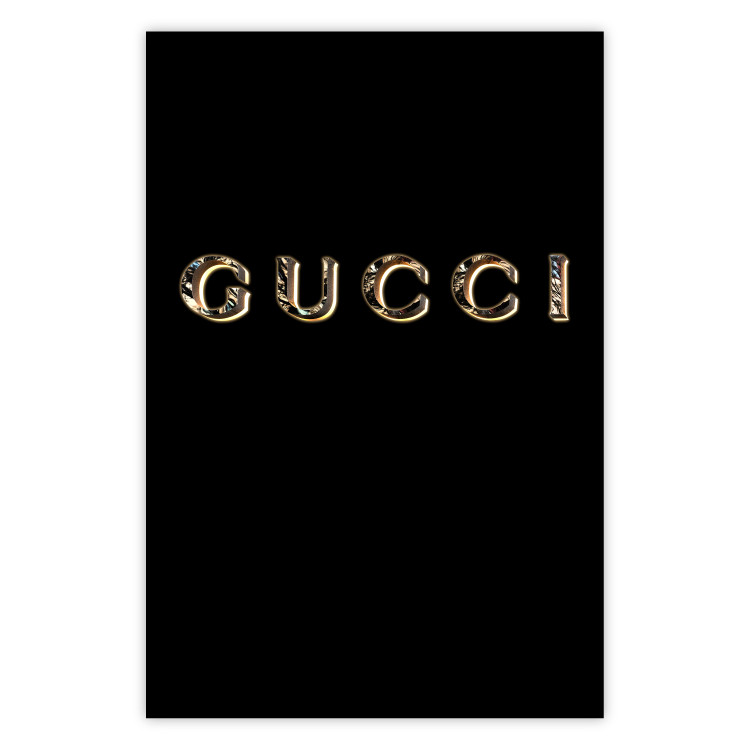 Poster Gucci - golden English text with glitter on a solid black background 130338