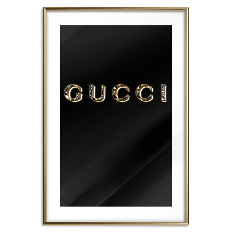 Poster Gucci - golden English text with glitter on a solid black background 130338 additionalImage 14