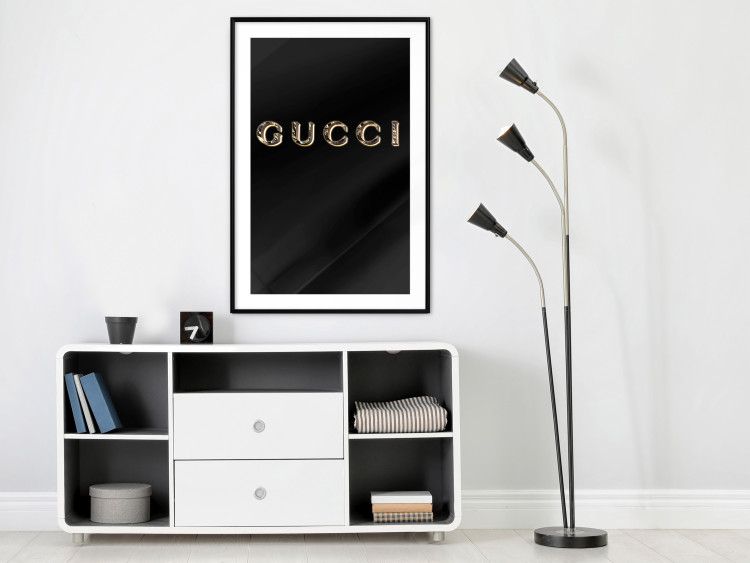 Poster Gucci - golden English text with glitter on a solid black background 130338 additionalImage 18
