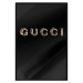 Poster Gucci - golden English text with glitter on a solid black background 130338 additionalThumb 16