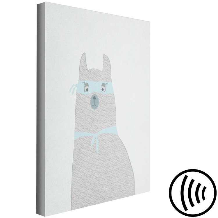 Canvas Print Mysterious Llama (1-piece) Vertical - funny pastel alpaca 130538 additionalImage 6