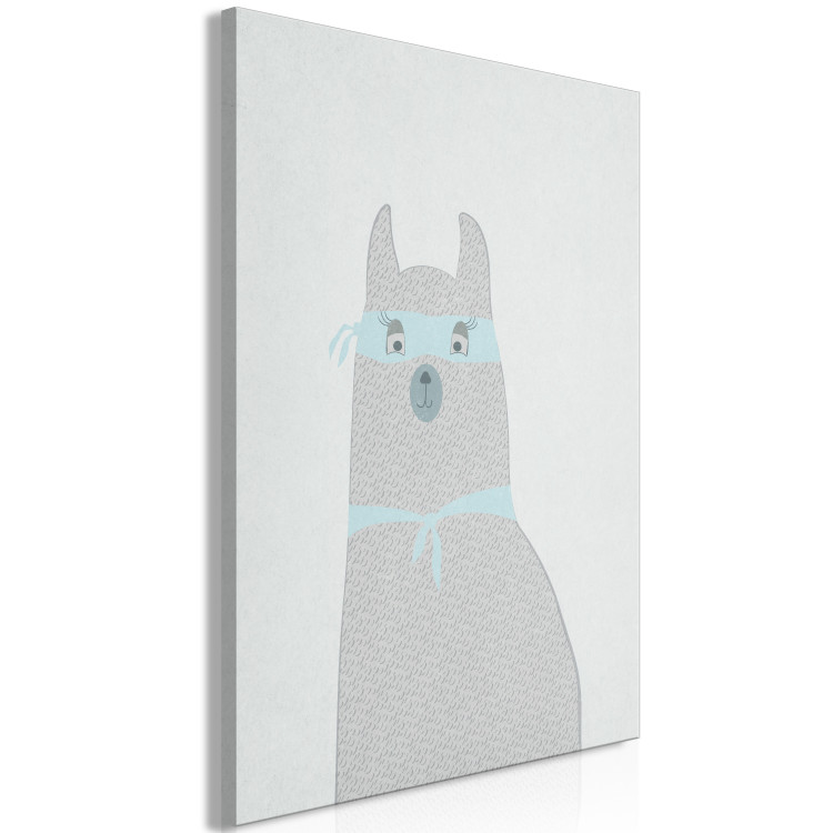 Canvas Print Mysterious Llama (1-piece) Vertical - funny pastel alpaca 130538 additionalImage 2