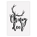 Wall Poster Oh My Deer - deer antlers with English text on a light gray background 130738
