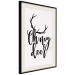 Wall Poster Oh My Deer - deer antlers with English text on a light gray background 130738 additionalThumb 2