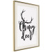 Wall Poster Oh My Deer - deer antlers with English text on a light gray background 130738 additionalThumb 3