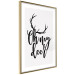 Wall Poster Oh My Deer - deer antlers with English text on a light gray background 130738 additionalThumb 7