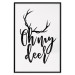 Wall Poster Oh My Deer - deer antlers with English text on a light gray background 130738 additionalThumb 18