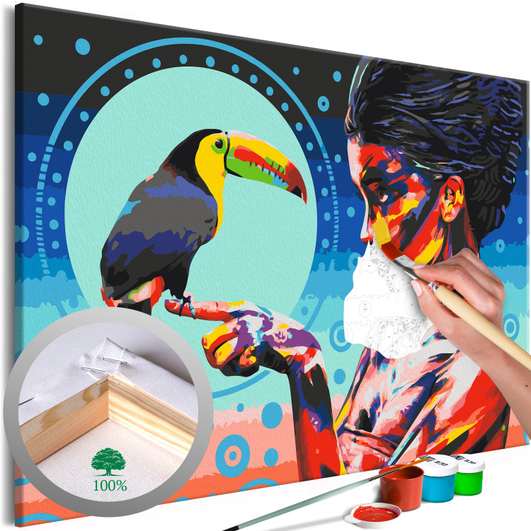 Paint by Number Kit Girl With a Toucan 132038