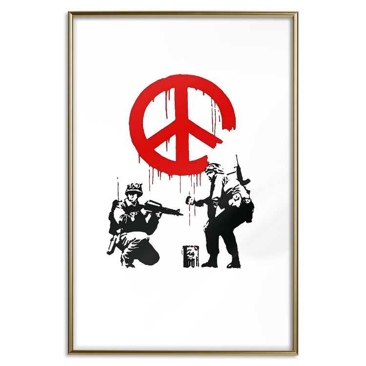 Poster CND Soldiers - soldiers painting a hippie symbol in Banksy style 132438 additionalImage 14