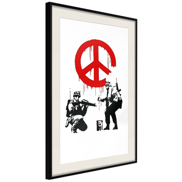 Poster CND Soldiers - soldiers painting a hippie symbol in Banksy style 132438 additionalImage 3