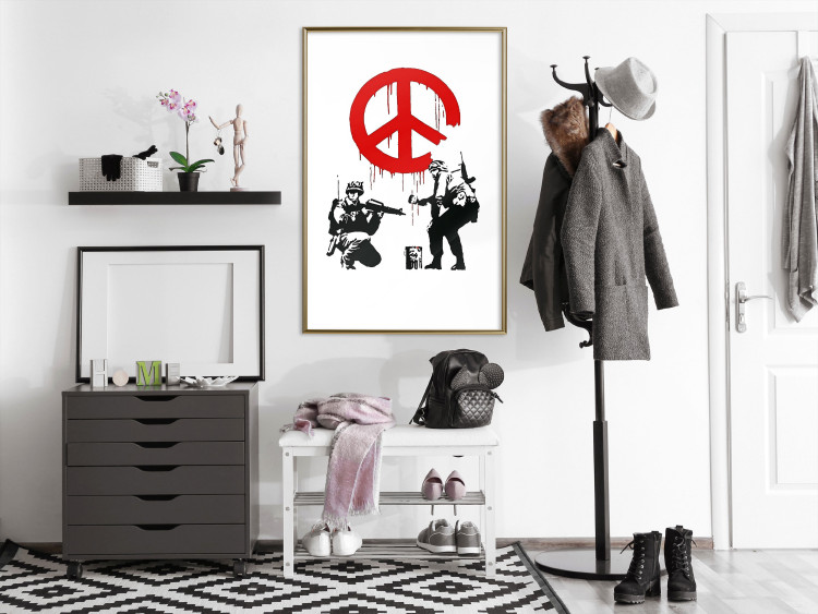 Poster CND Soldiers - soldiers painting a hippie symbol in Banksy style 132438 additionalImage 5